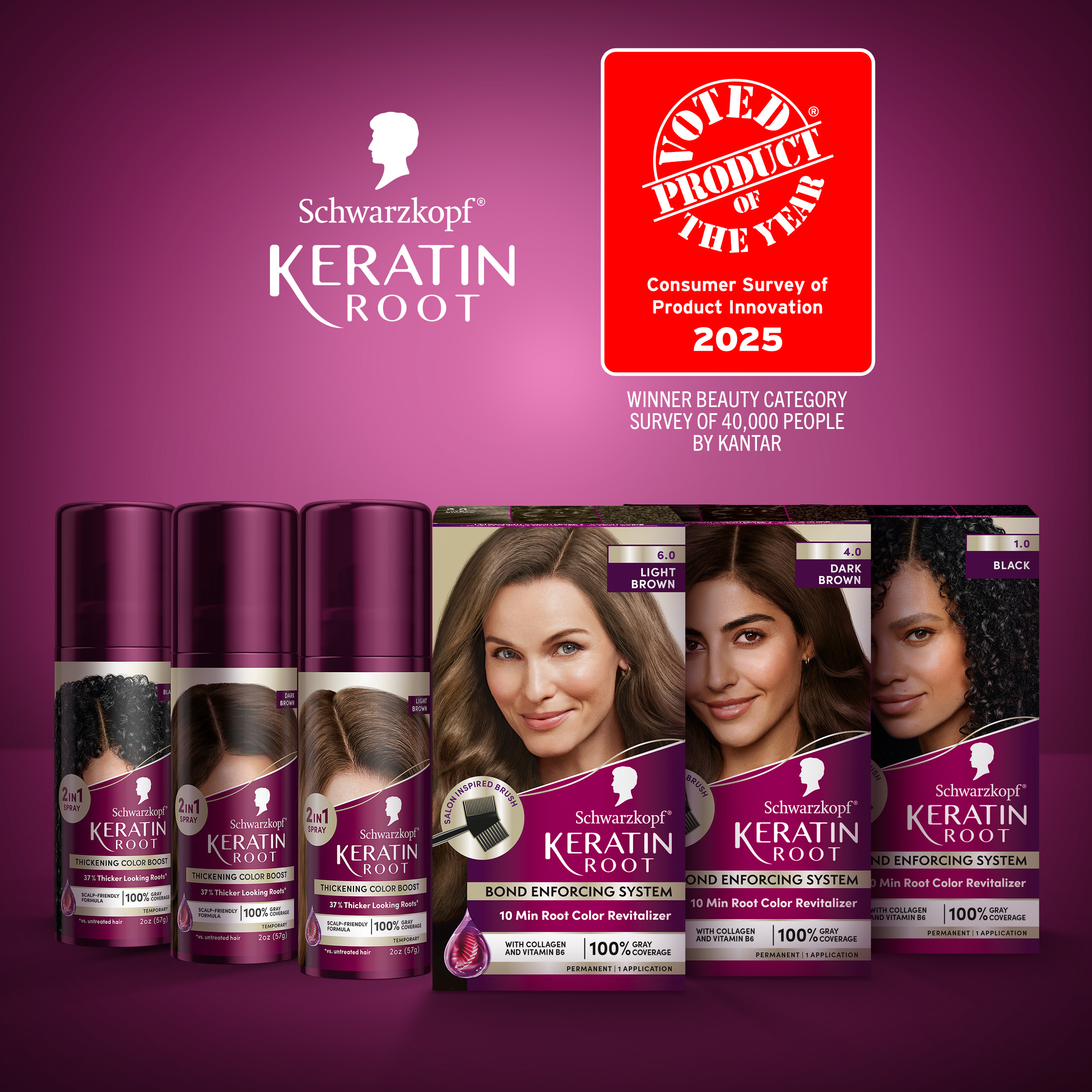 Schwarzkopf® Keratin Root Permanent Color and Keratin Root Temporary Color & Thickening Spray