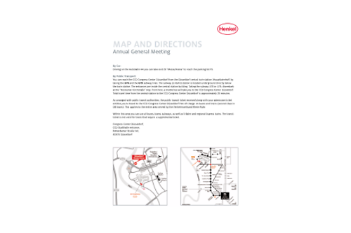 Map and Directions Henkel Annual General Meeting