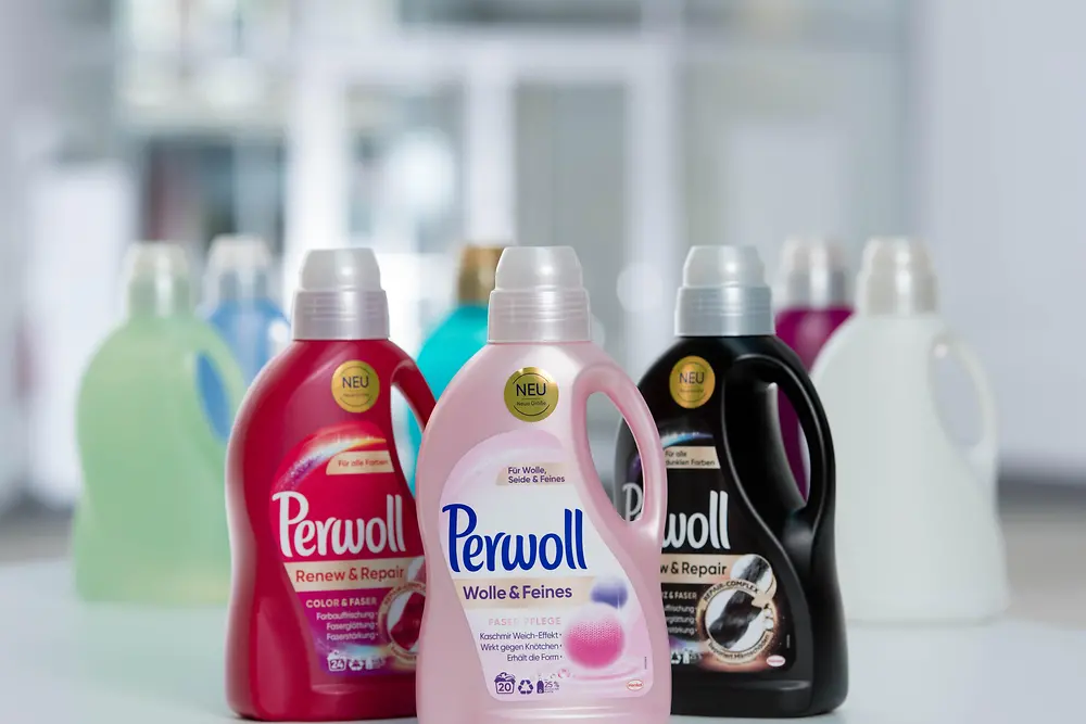 All Perwoll bottles in Western Europe now contain 25 percent recycled plastic.