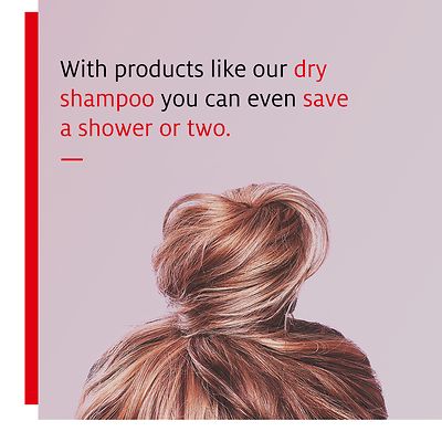 Saving water when using dry shampoo