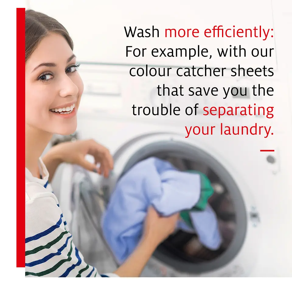 Less wash loads when using Color Catcher laundry sheets