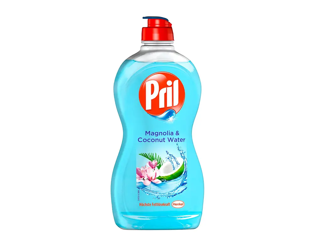Pril detergent with magnolia and coconut water