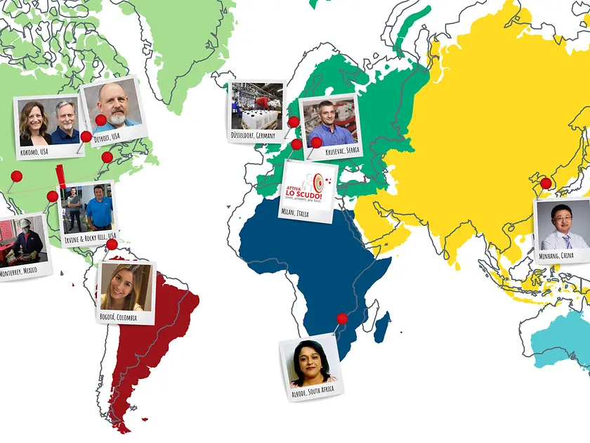 World map showing Henkels employees of the collected inspiring examples
