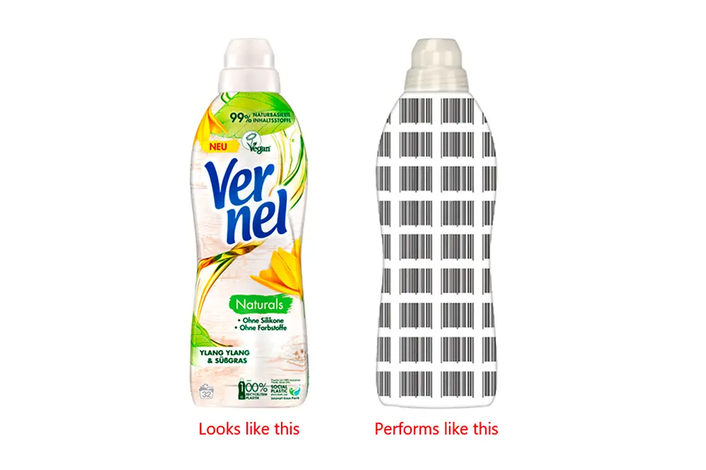 
Pilot project for new Vernel product range: Digital watermarks perform like a barcode invisible to the human eye on the packaging.