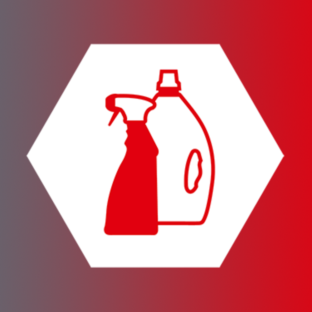 Icon showing bottles of detergents 