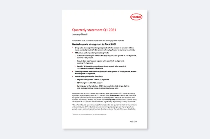 Quarterly Statement Q1 2021