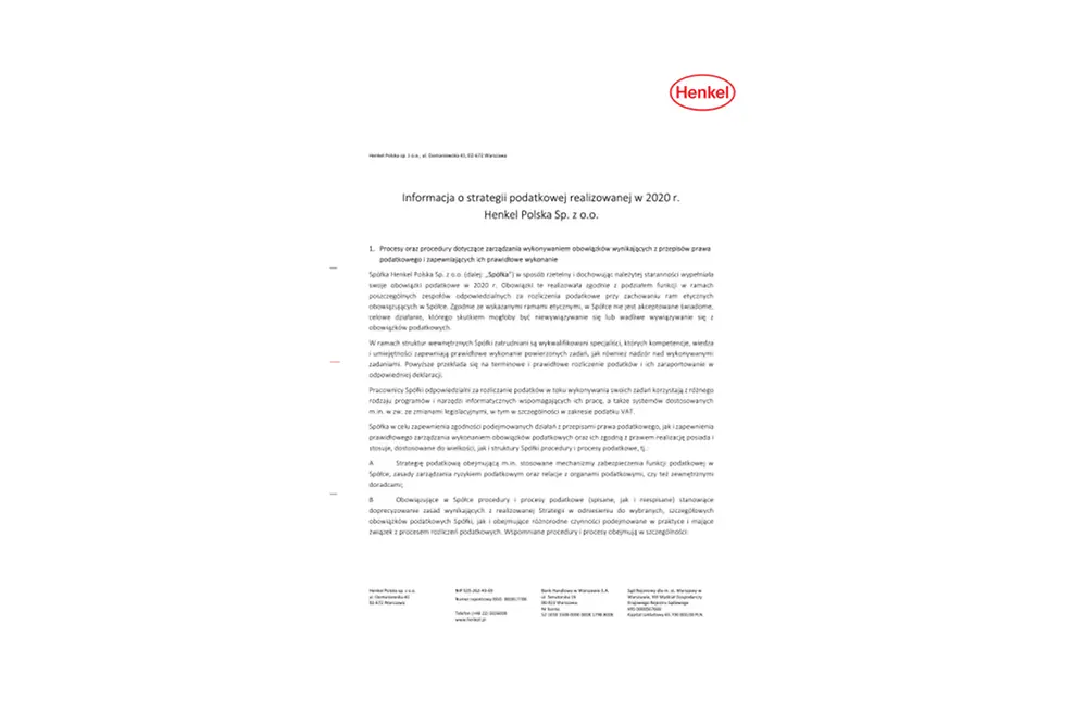 Strategia podatkowa Henkel Polska2020.pdf.pdfPreviewImage