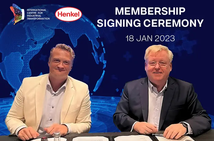 
Henkel has joined the INCIT partner network: Nick Miesen (left), Global Head of Digital Operations at Adhesive Technologies and Raimund Klein, CEO of INCIT.