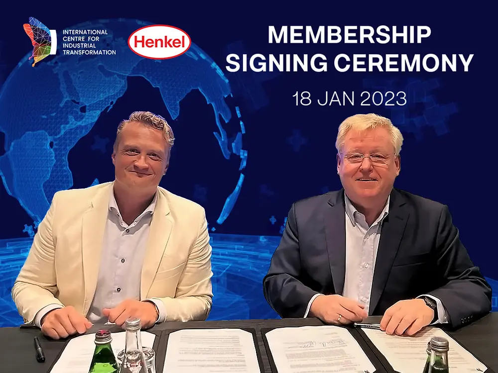 
Henkel has joined the INCIT partner network: Nick Miesen (left), Global Head of Digital Operations at Adhesive Technologies and Raimund Klein, CEO of INCIT.