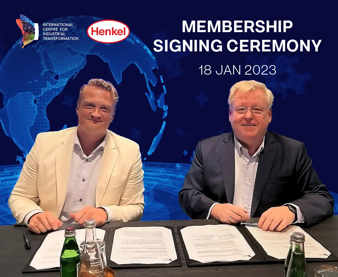 
Henkel has joined the INCIT partner network: Nick Miesen (left), Global Head of Digital Operations at Henkel Adhesive Technologies and Raimund Klein, CEO of INCIT.