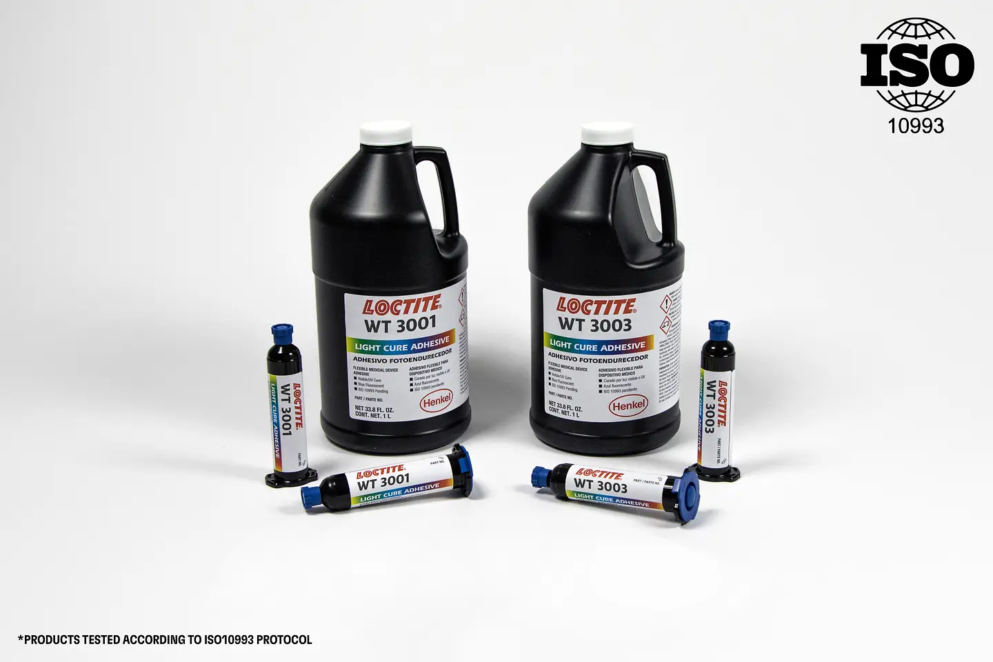 
Loctite WT 3001 and Loctite WT 3003 are new medical grade light cure adhesives for housing, sealing and bonding applications and have been tested according to the ISO10993 protocol.