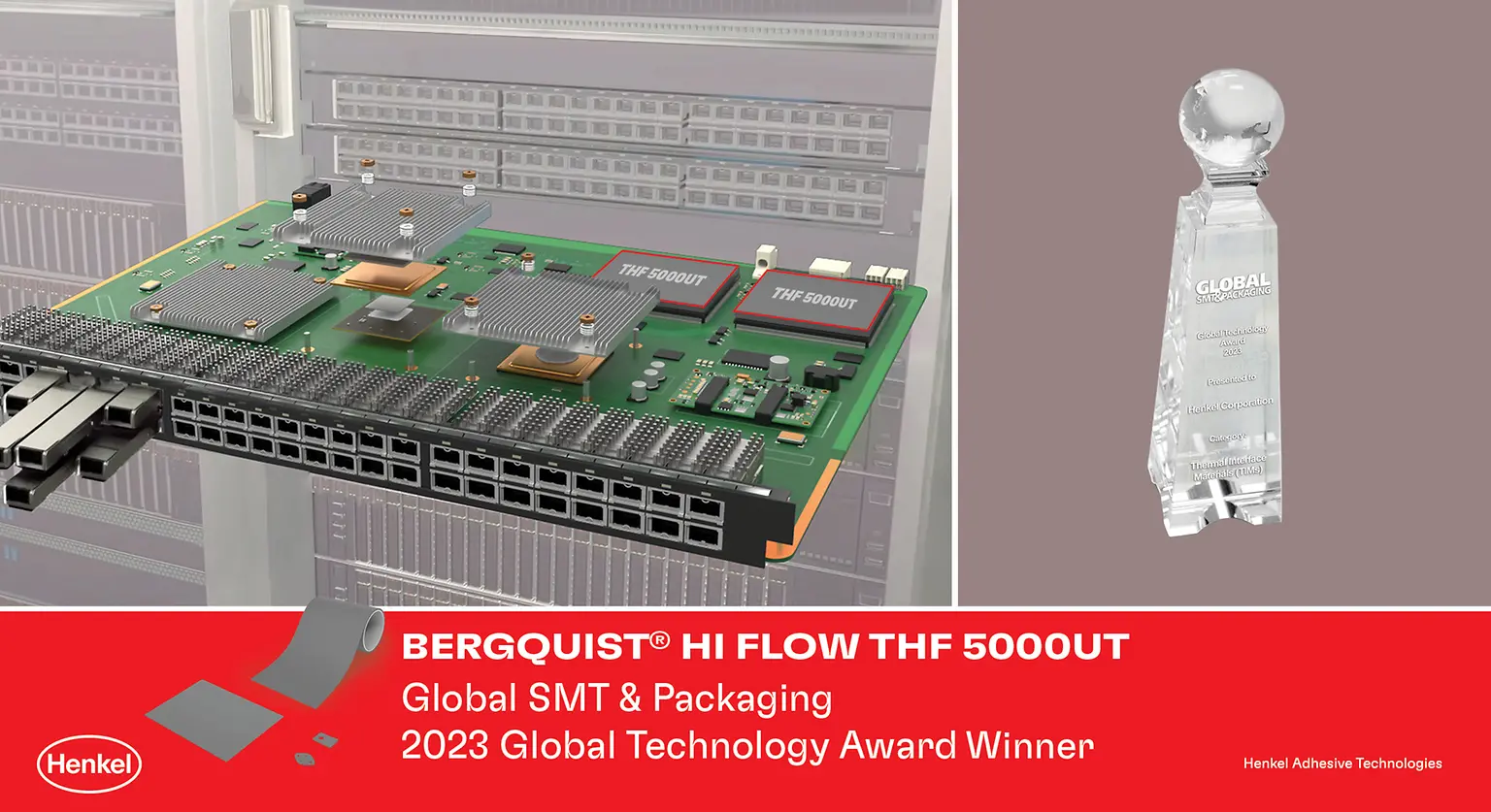 
Henkel´s Bergquist Hi Flow THF 5000UT thermal interface material has been named the Global Technology Awards’ TIM category winner.