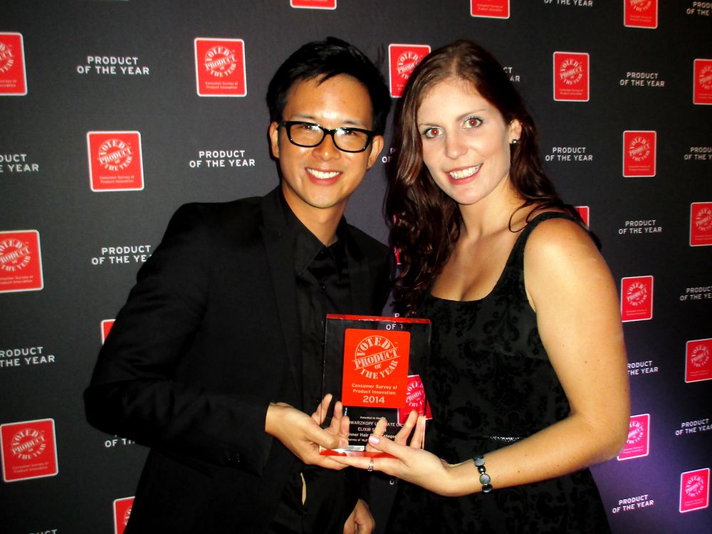 Recipients of the 2014 Product Of The Year Award for Best Hair Care on behalf of Henkel Beauty Care in Australia