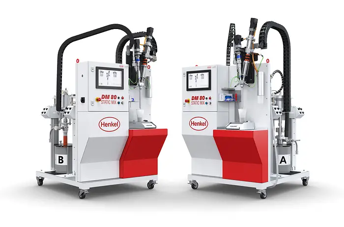 
The Sonderhoff DM80 Static Mix dispensing machine – the mobile workstation for processing and dispensing of highly filled, abrasive and highly viscous Loctite 2K epoxy structural adhesives.
