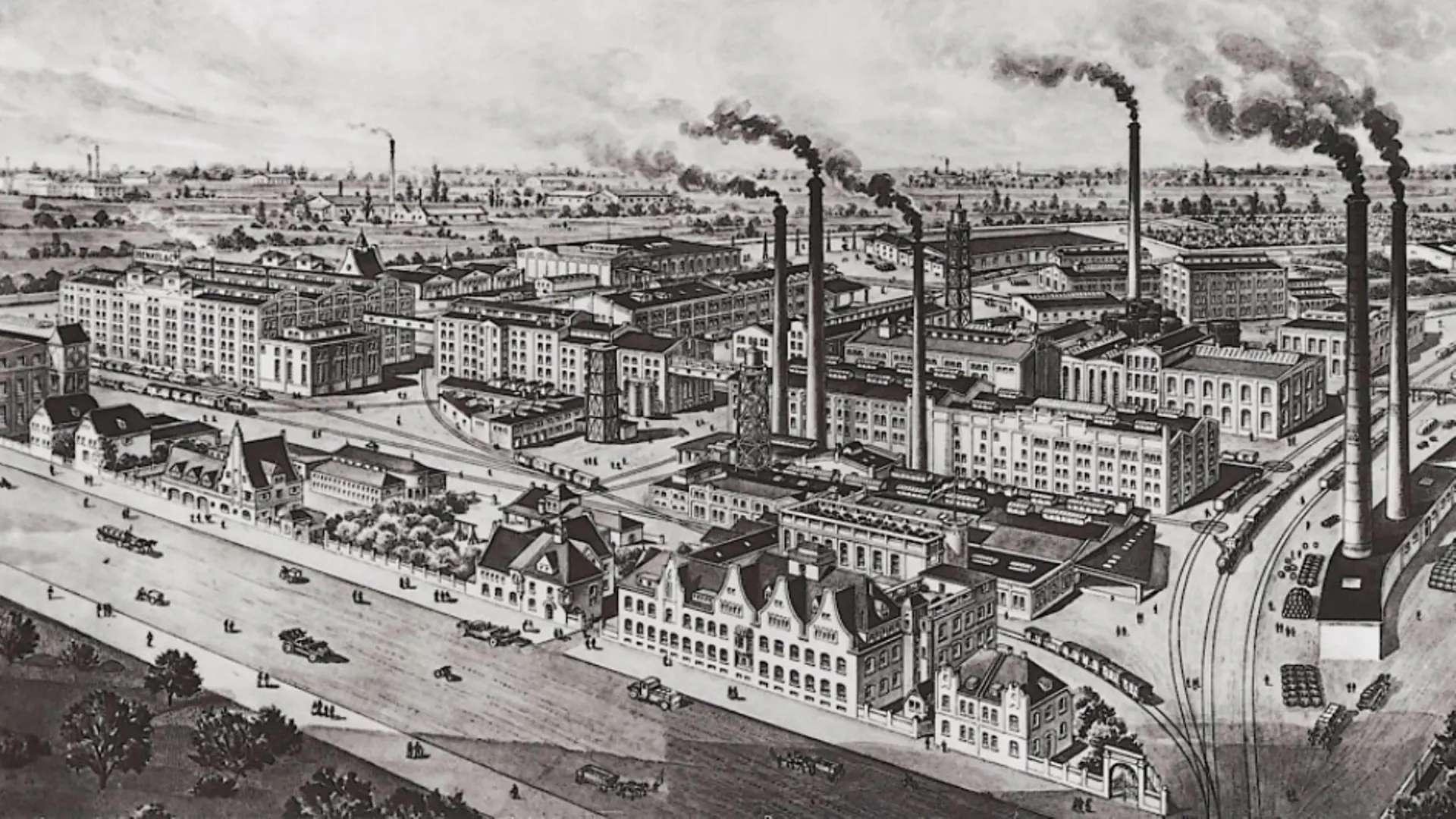 Drawing of the Henkel factory premises in Holthausen (1916).