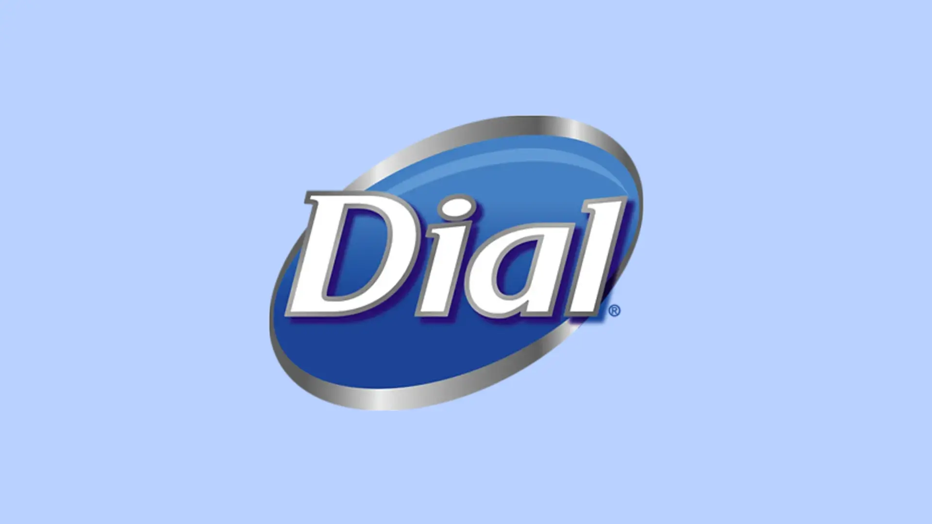 The blue, white, and silver dial logo on a light blue background.