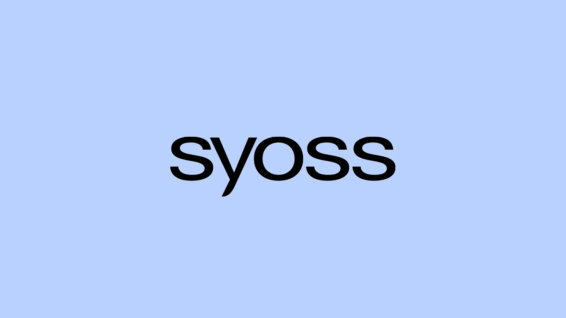 The Syoss logo on a blue background.