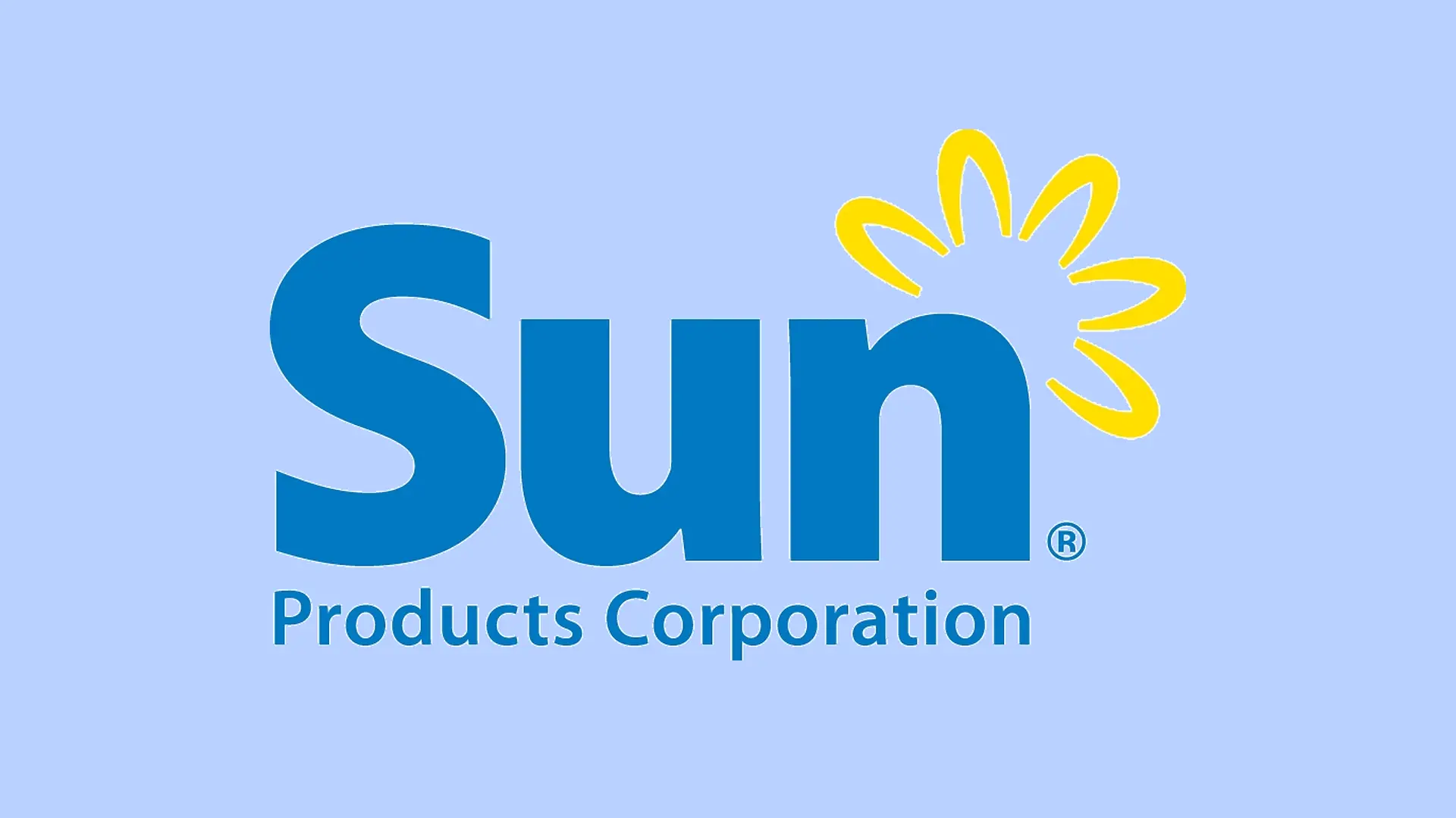 The Sun Products Corporation logo on a blue background.