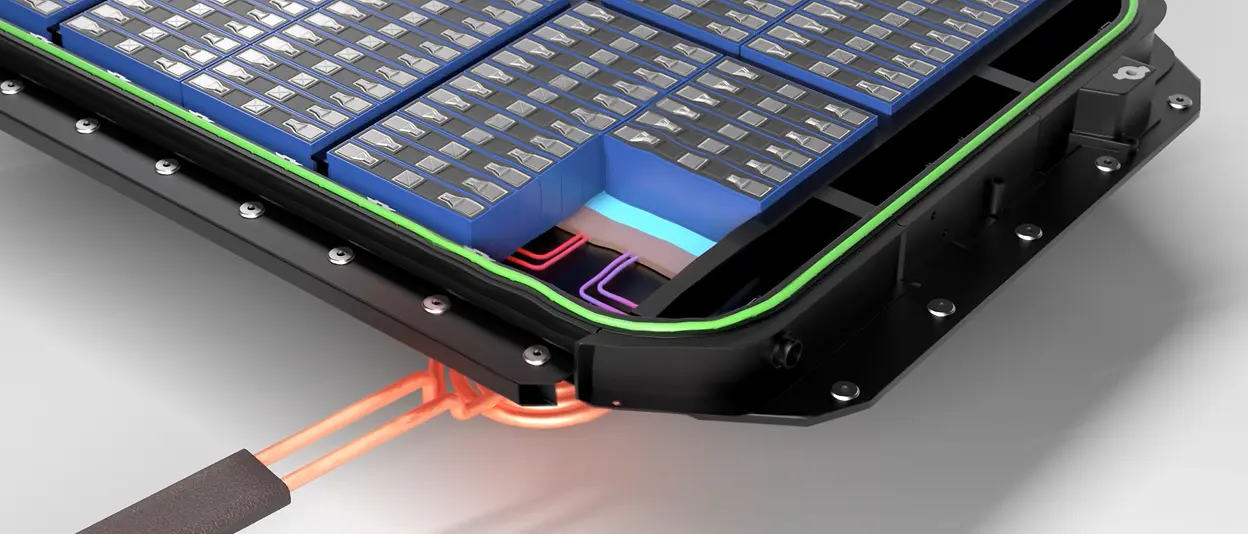 A virtual image of adhesive debonding from an electric vehicle battery