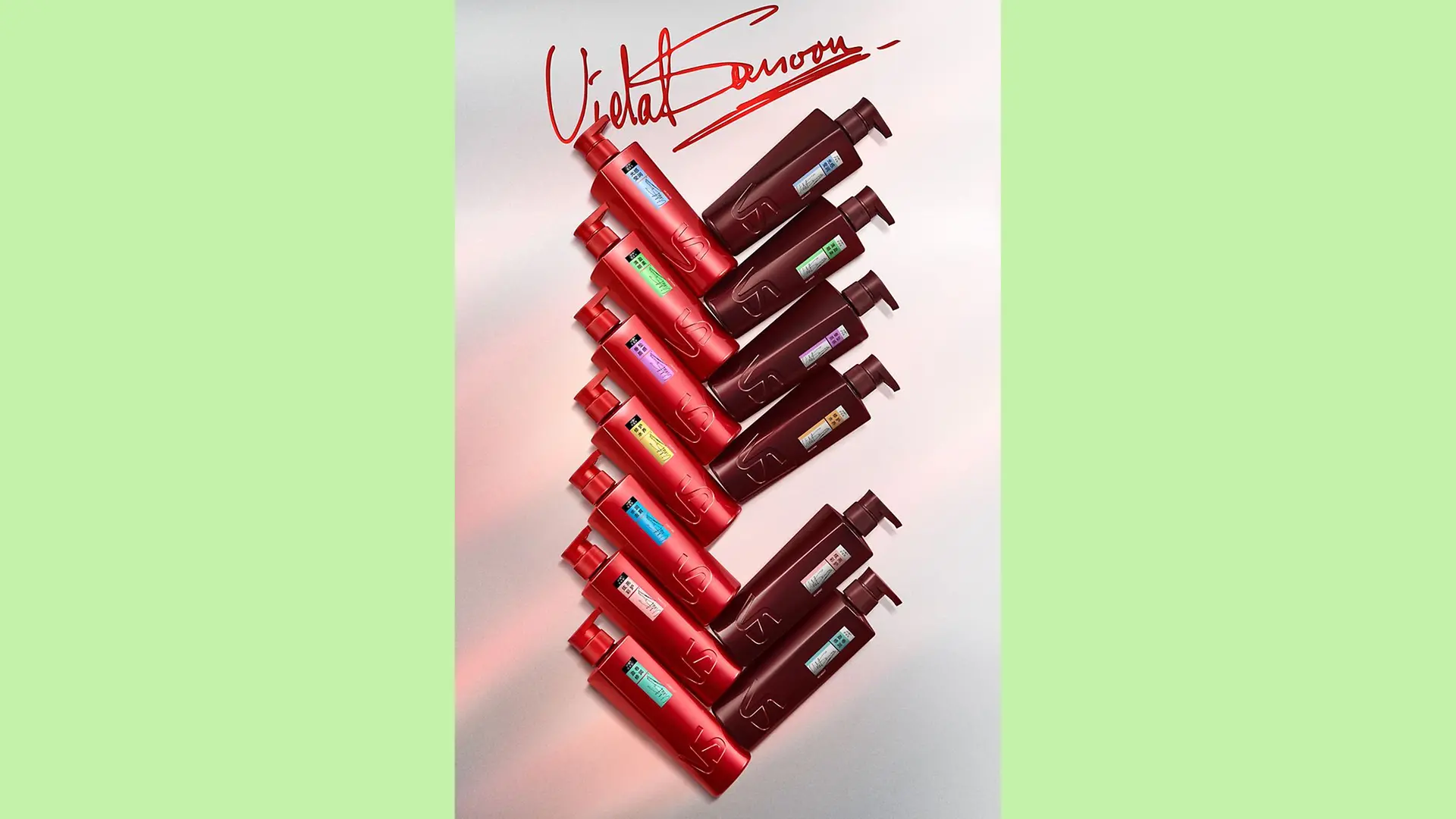 Selection of Vidal Sassoon shampoos and conditioners.