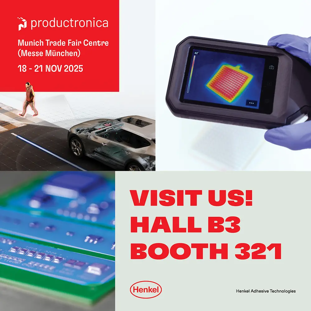 
Henkel showcases next-generation electronic solutions for different industry segments at Productronica.