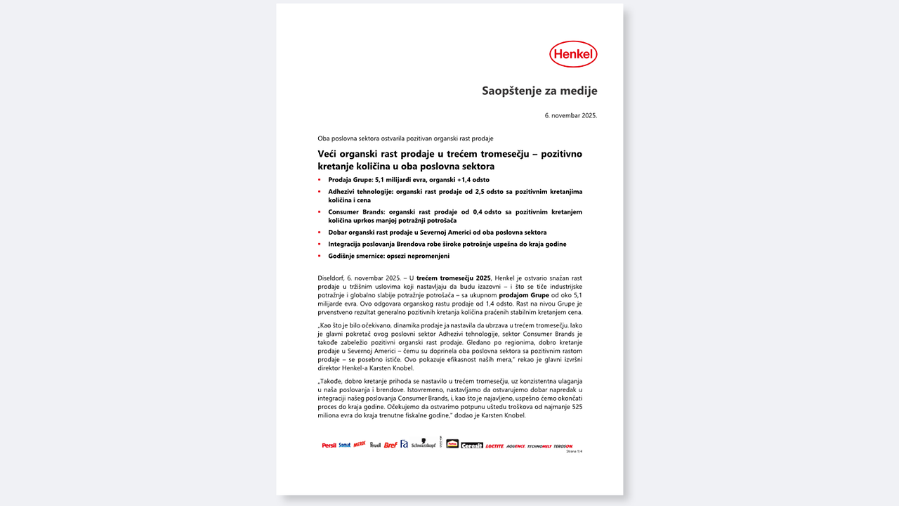 Veći organski rast prodaje u trećem tromesečju – pozitivno kretanje ...
