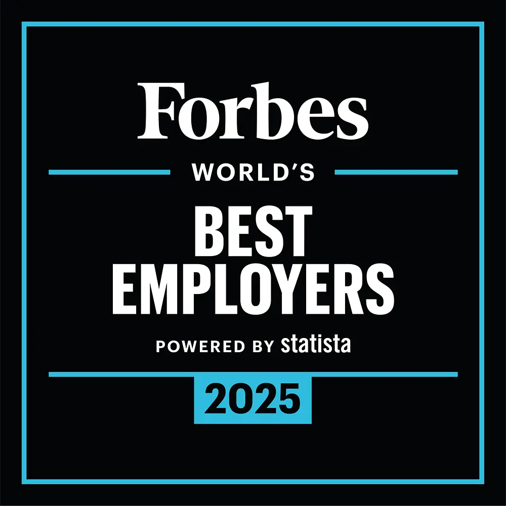 The Forbes World's Best Employers award logo.
