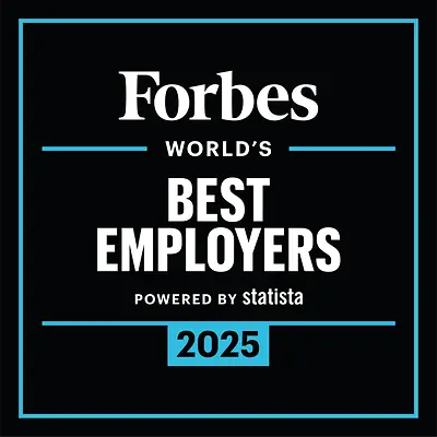 The Forbes World's Best Employers award logo.