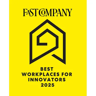 The Fast Company “Best workplace for innovators 2025” award logo.