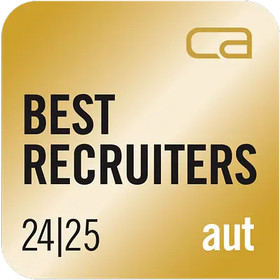 Best Recruiters Austria 24/25 Gold badge recognizing Henkel’s excellence in recruiting quality and candidate experience.