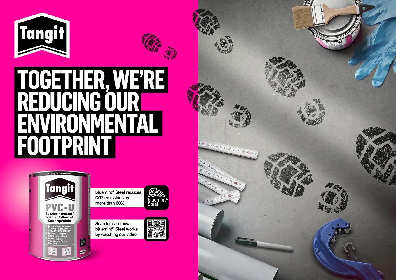 
Henkel launches new tinplate can packaging for adhesive solutions based on CO2-reduced steel – especially for professional craftsmen under the well-known Tangit brand.