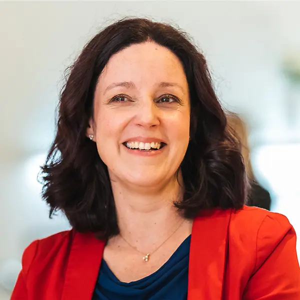 A portrait photo of Antje Gebert, Head of R&D Future of Liquids at Henkel