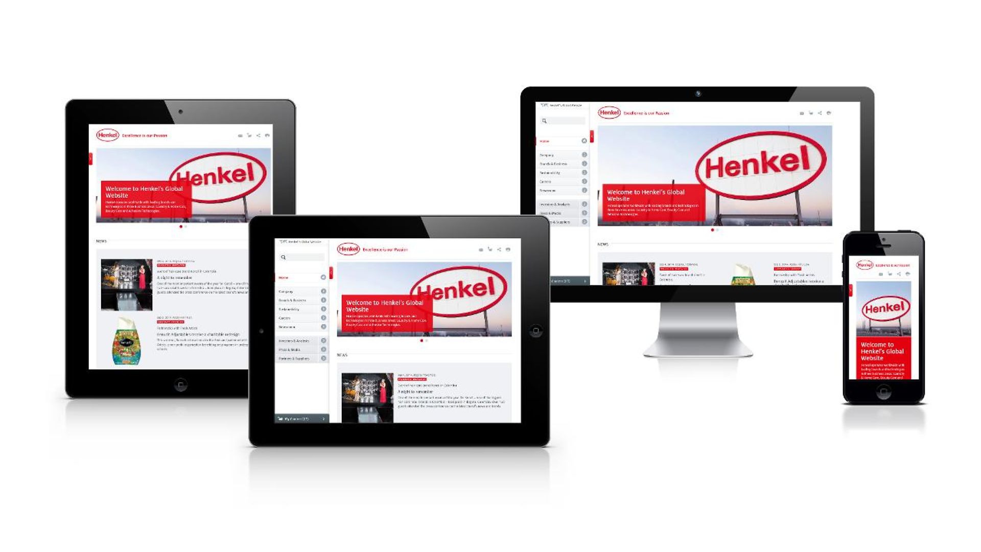 The new Henkel corporate website works on all devices thus providing the best user experience.