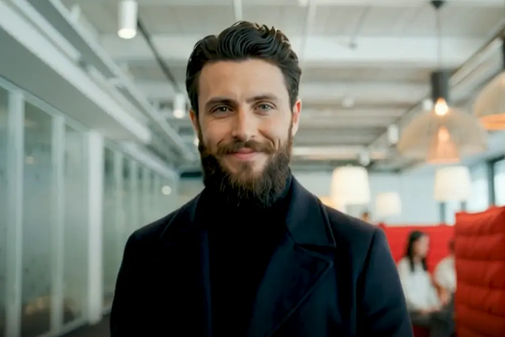 Henkel’s founder Fritz Henkel as an AI-generated avatar