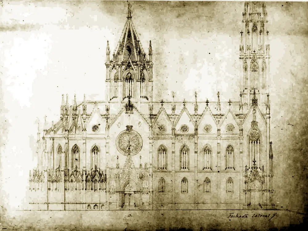 Original design of the Sagrada Familia by architect Francisco de Paula del Villar