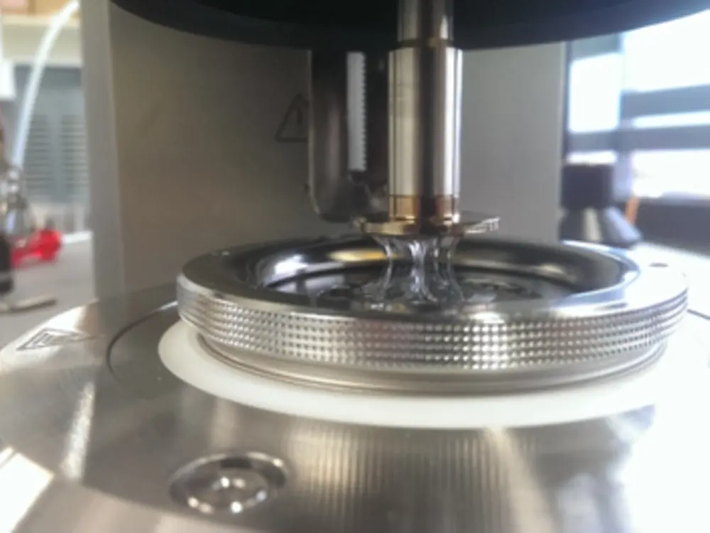 Photo of a machine used to conduct rheological analyses.