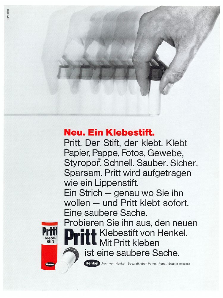 1969 Pritt stick advertisement