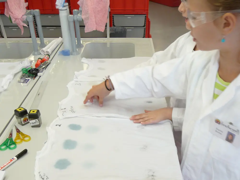 Children evaluating laundry experiments