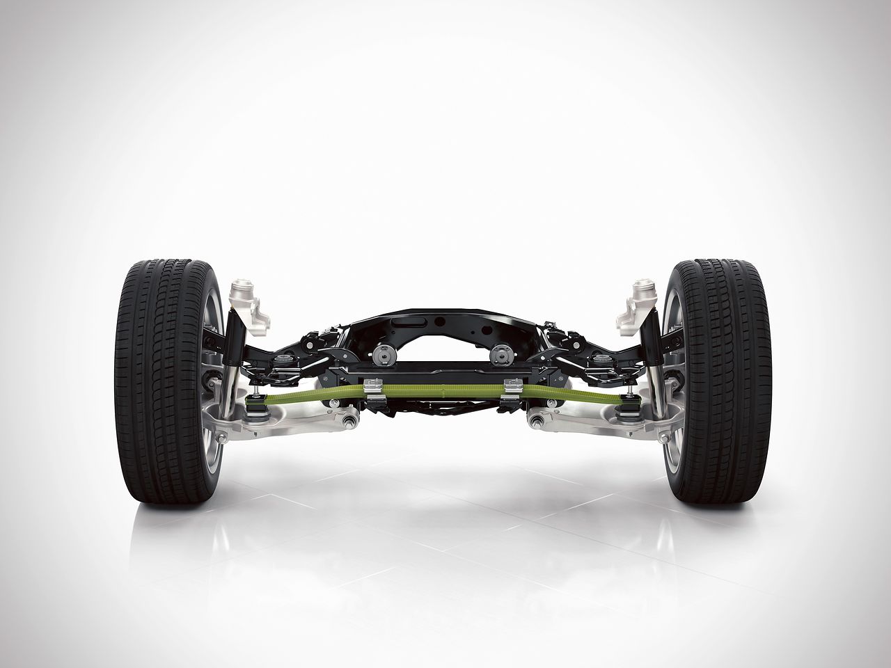 
The rear axle of the new Volvo XC90 features a new transverse leaf spring, made of lightweight composite material. Benteler-SGL mass-produces the composite leaf springs for the rear suspension using Loctite MAX resin from Henkel.