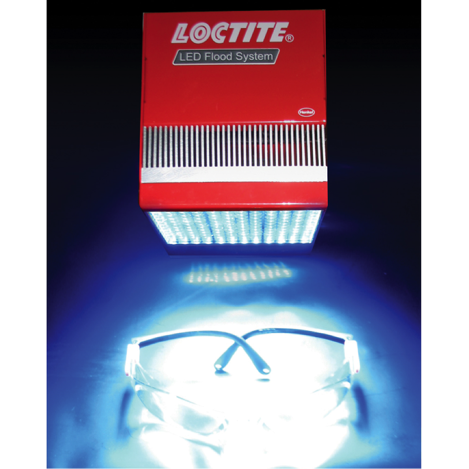 The LOCTITE LED Flood System provides simple, safe and cost effective light curing for LOCTITE 3921.