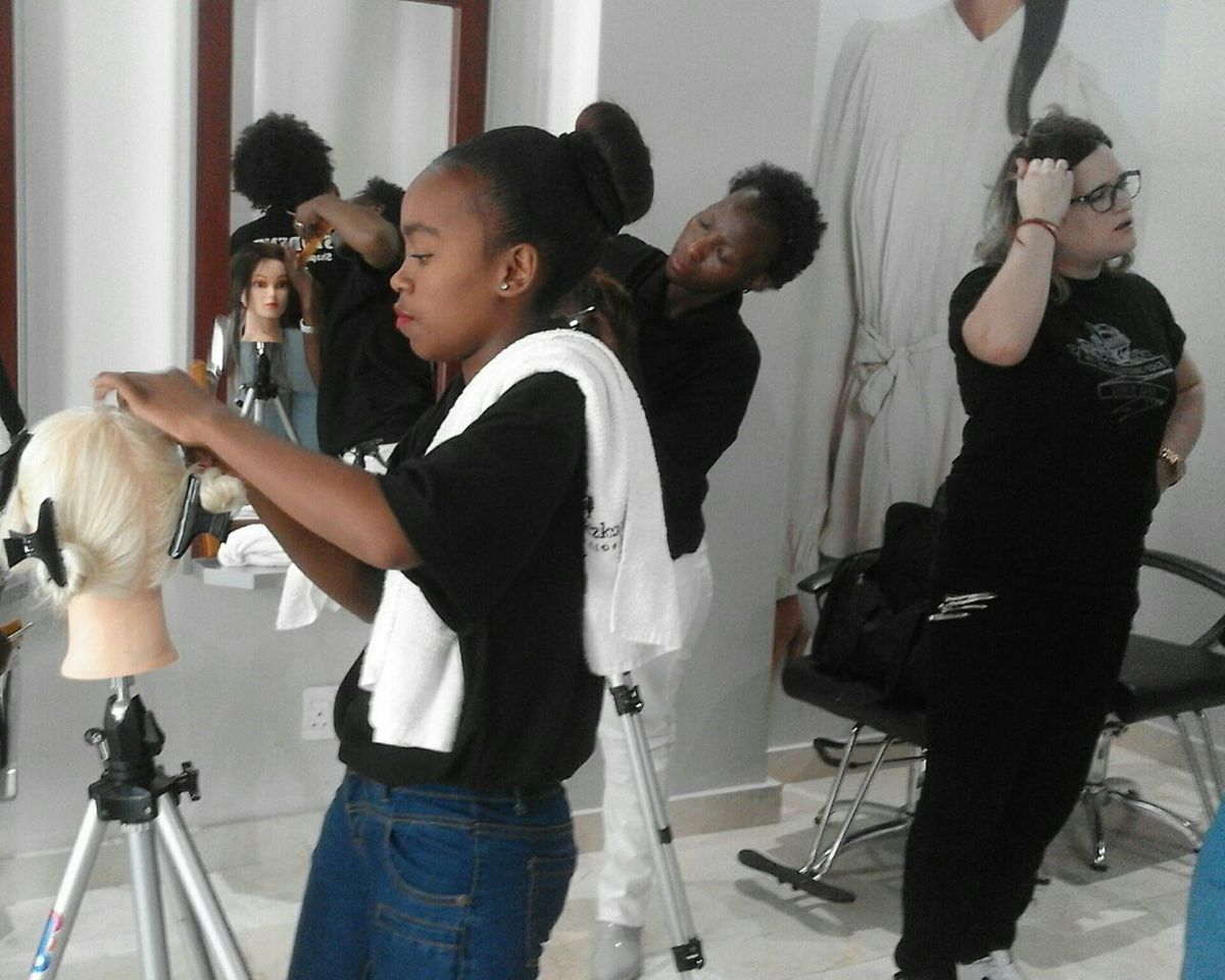 
Zinhle at work at the VXV Studio in Johannesburg.