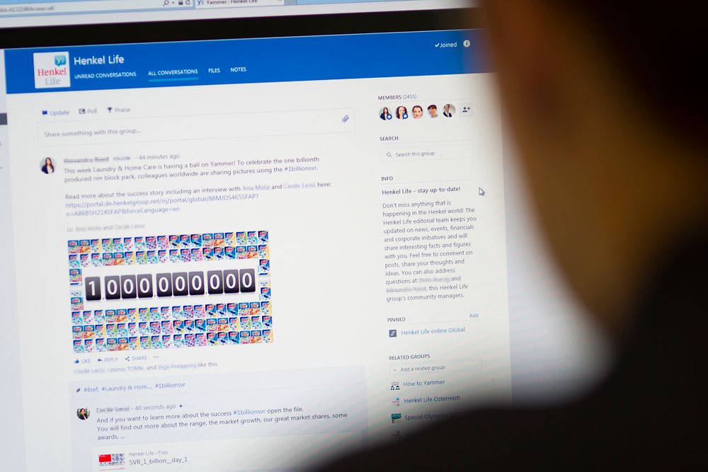 Mehr als 25.000 Henkel-Mitarbeiter im internen sozialen Netzwerk Yammer angemeldet