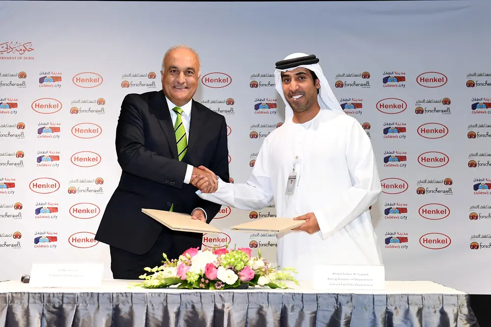 Erdem Koҫak, President of Henkel GCC; Khalid Sultan Hilal Humaid Alsuwaidi, Acting Director of Department, Leisure Facilities Department