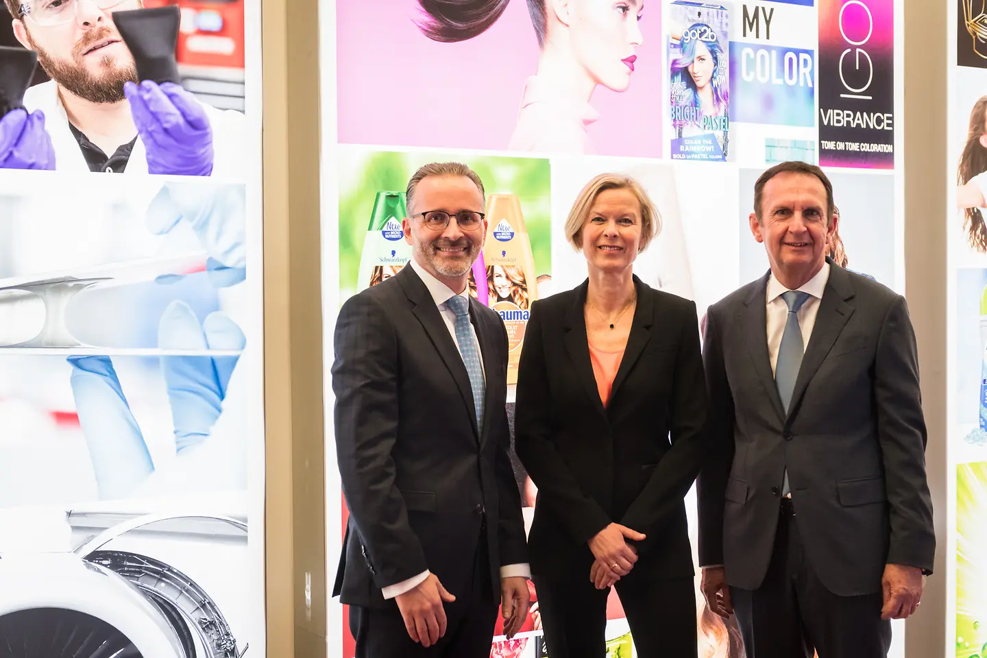 
At the annual results press conference: CEO Hans Van Bylen, Kathrin Menges, Executive Vice President Human Resources, and CFO Carsten Knobel (from right)