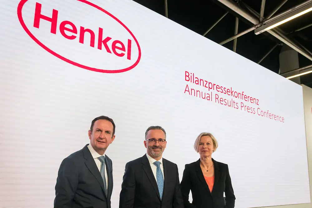 

CEO Hans Van Bylen, CFO Carsten Knobel and Kathrin Menges, Executive Vice President Human Resources (from left)