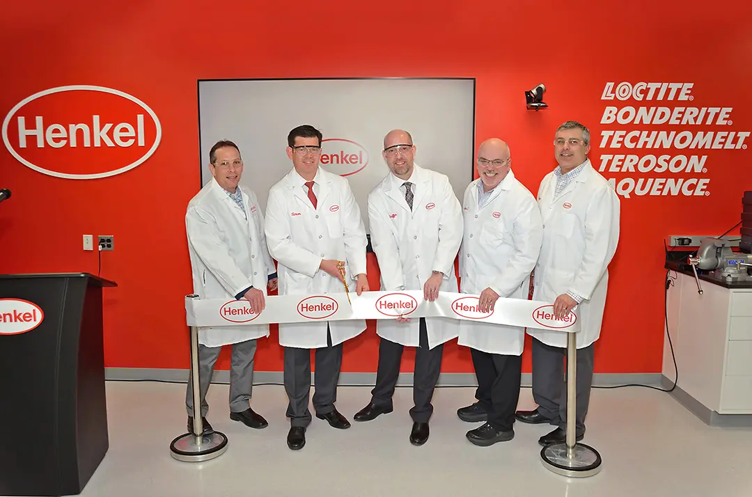 The Adhesives General Industry North America leadership team celebrates the official opening of the new OEM Application Center in Rocky Hill, CT