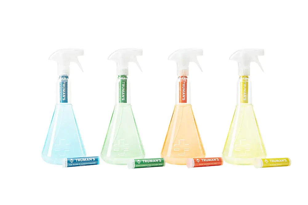 Truman’s ships its products, a lineup of four simple hard surface spray cleaners, direct to its consumers.